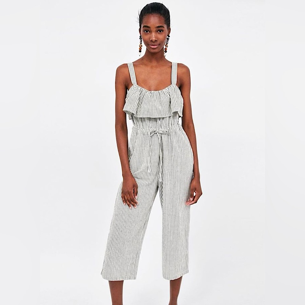 Zara Striped Jumpsuit, Small